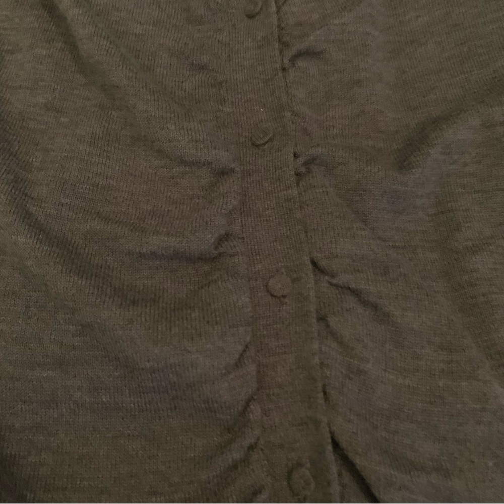 NWOT Loft Stunning Gray Cardigan with Jeweled Bow Accent Sz XL - Picture 10 of 16